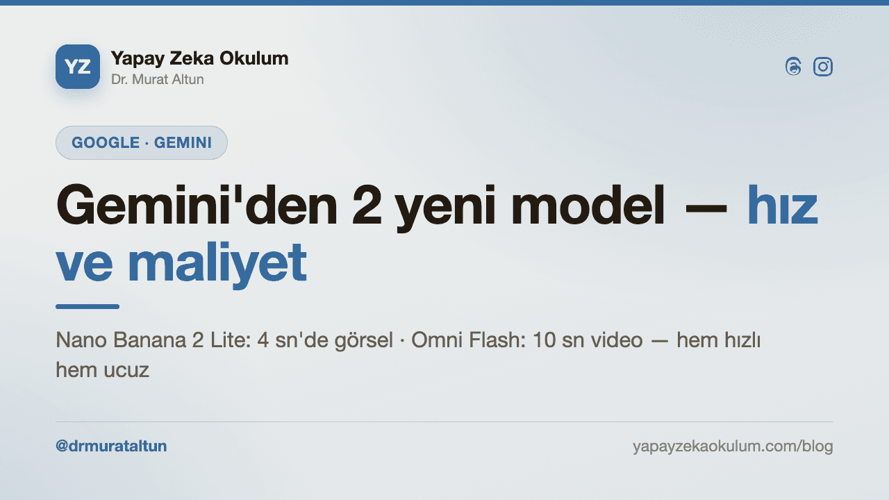 Google'dan 2 Yeni Gemini Modeli: Nano Banana 2 Lite ve Omni Flash